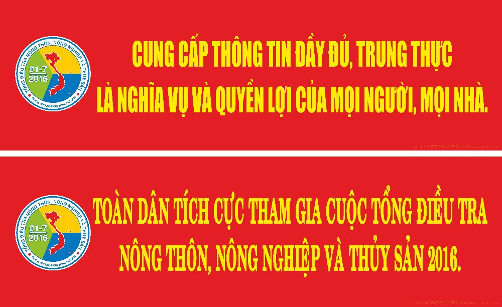 Khẩu hiệu của Tổng điều tra Nông thôn, nông nghiệp và thủy sản năm 2016